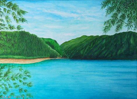  玉环在墙绘中，如何绘画绿水青山？