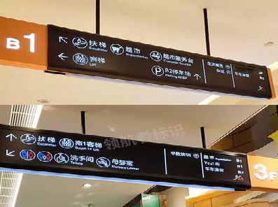  玉环如何通过商场标识牌引导客流分布？